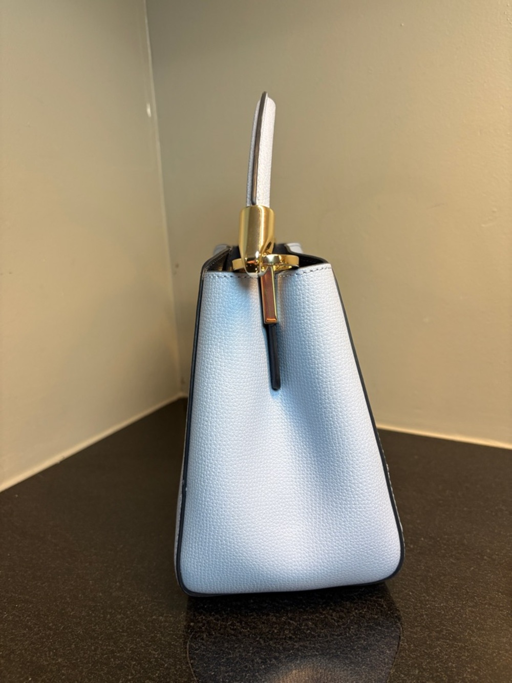 kate spade Small Top-Handle Mini Bag in Light Blue with Gold Hardware - Picture 4 of 9